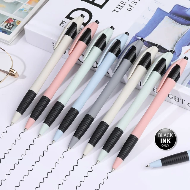 Alt view image 2 of 7 - Pens Bulk, 60 Pack Gripped Slimster Ballpoint Pens -Morandi Black Ink 1.0mm, No Bleed No Skip Smooth Writing, Click Pens with Soft Grip for Teacher Student, School & Office Gifting