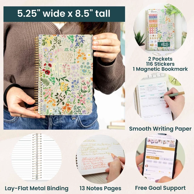 Alt view image 5 of 7 - 2026-2027 Planner - Academic Year (July 2026 - July 2027) Monthly & Weekly Soft Cover Planner for Women - 13 Month Calendar Agenda Book with Stickers - 5.5" x 8.25" - Garden Party, Beige