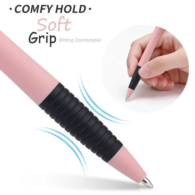 Alt view image 3 of 7 - Pens Bulk, 60 Pack Gripped Slimster Ballpoint Pens -Morandi Black Ink 1.0mm, No Bleed No Skip Smooth Writing, Click Pens with Soft Grip for Teacher Student, School & Office Gifting
