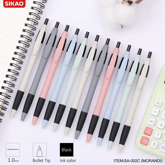 Alt view image 7 of 7 - Pens Bulk, 60 Pack Gripped Slimster Ballpoint Pens -Morandi Black Ink 1.0mm, No Bleed No Skip Smooth Writing, Click Pens with Soft Grip for Teacher Student, School & Office Gifting