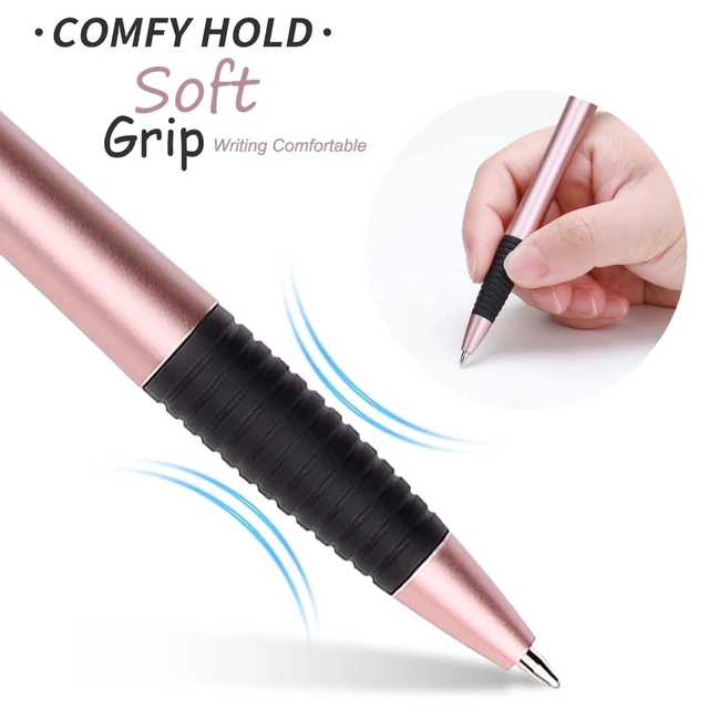 Alt view image 3 of 7 - Pens Bulk, 60 Pack Gripped Slimster Ballpoint Pens -Luxe Metallic Black Ink 1.0mm No Bleed No Skip Smooth Writing, Aesthetic Office Pens for Teacher Student, Front Desk & Corporate Gifting