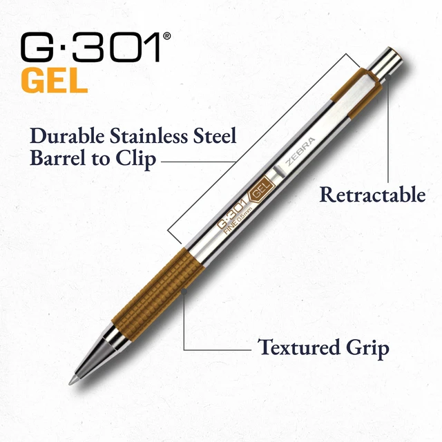 Alt view image 4 of 7 - STEEL G-301 Retractable Gel Pen, Assorted Vintage Ink, 0.5mm, 4Pk Stainless Steel Barrel, Textured Grip, Easy-Glide Smooth, Skipless Ink, Fine Point Tip, Professional Design (47304)