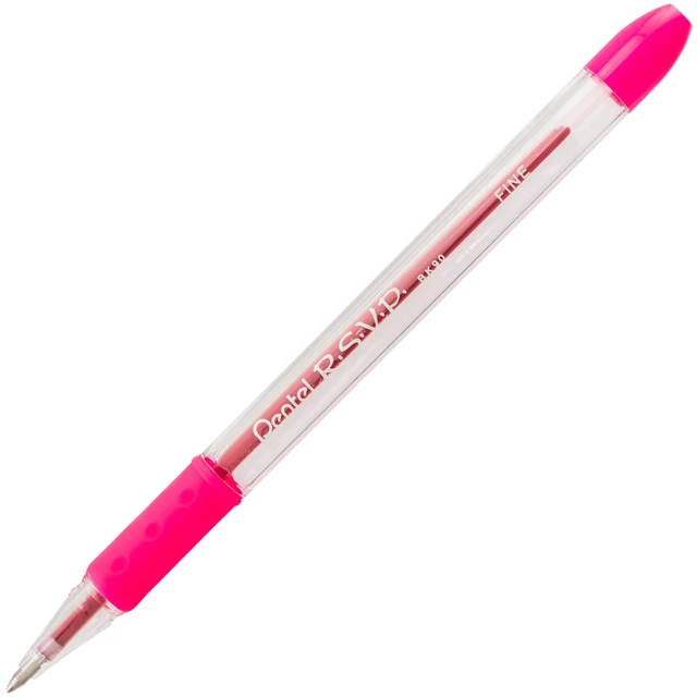 Alt view image 3 of 7 - RSVP Ballpoint Pen, (0.7mm) Fine Line, Pink Ink, Box of 12 (BK90-P)