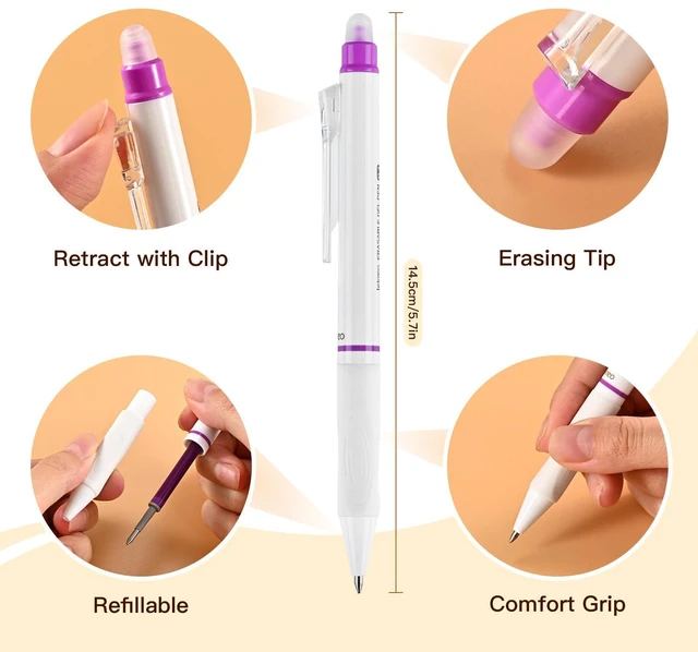 Alt view image 2 of 7 - Erasable Gel Pens, 12 Counts Retractable 0.7mm Fine Point Erasable Pens Clicker + 12 Counts Refills, Assorted Color Inks, Make Mistakes Disappear for Writing Planner Drawing and Crossword Puzzles