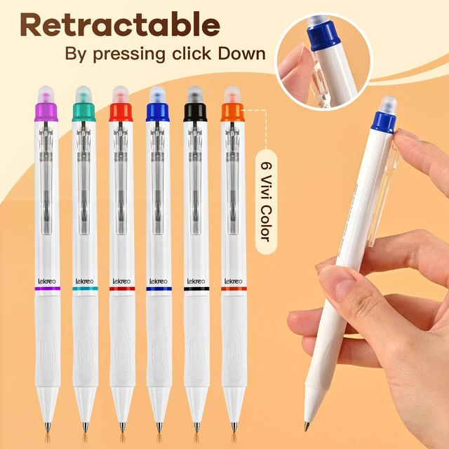 Alt view image 3 of 7 - Erasable Gel Pens, 12 Counts Retractable 0.7mm Fine Point Erasable Pens Clicker + 12 Counts Refills, Assorted Color Inks, Make Mistakes Disappear for Writing Planner Drawing and Crossword Puzzles