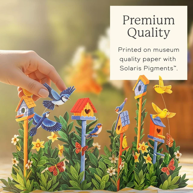 Alt view image 5 of 7 - Birdhouse Garden 11" Life-Sized Pop Up Card Includes Greeting Card and Envelope Note Card for Birthday, Spring & More, Gifts for Mom & Her