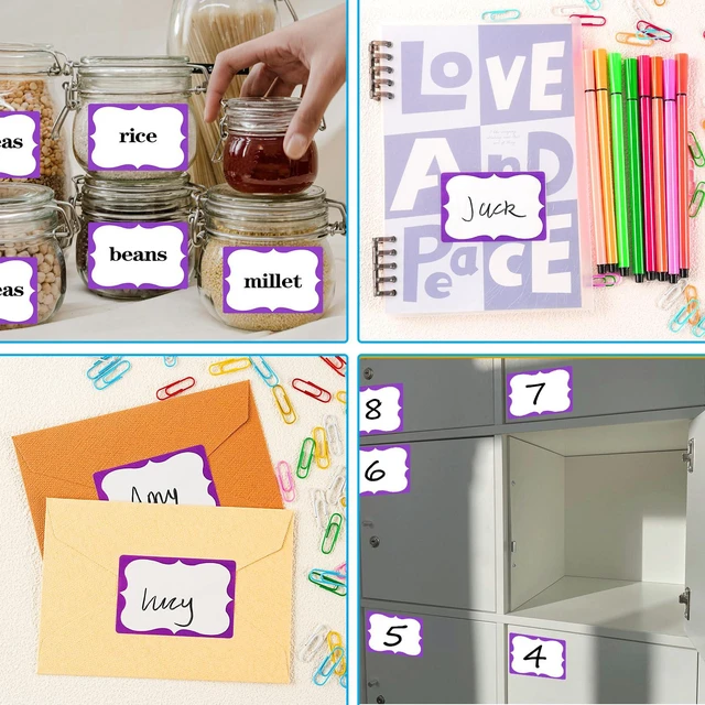 Alt view image 4 of 7 - Purple Name Tags,2"x 3" Name Tag Stickers with Purple Border 200 Pcs Adhesive Name Tags Sticker Name Badges Labels for School, Office, Home, Party, Conferences (Pack of 2)