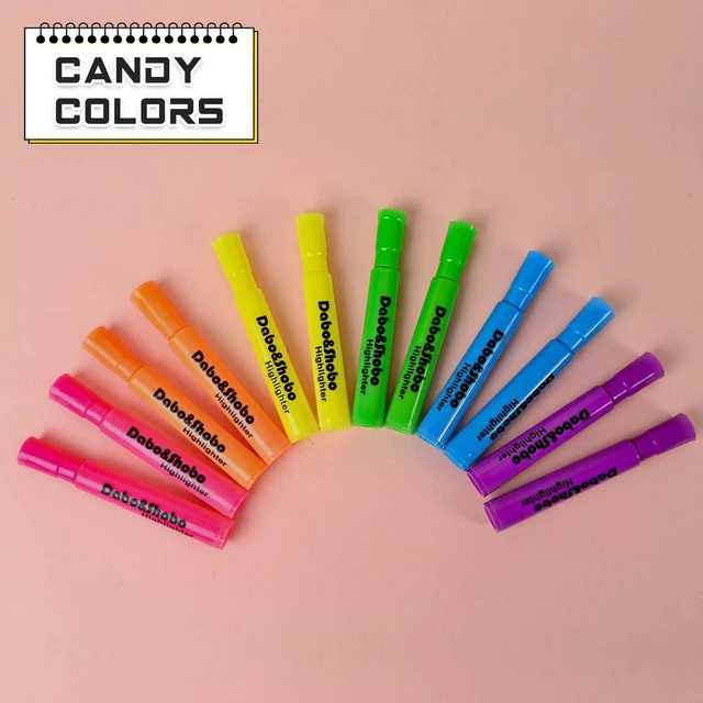 Alt view image 7 of 7 - Dabo & Shobo Highlighters Set of 24,Colored Markers And Beautiful Combination Set Liquid Ink Fast Drying And Not Easy To Fade Are Suitable For Classroom, Office And Shop Short Style (Pack of 3)