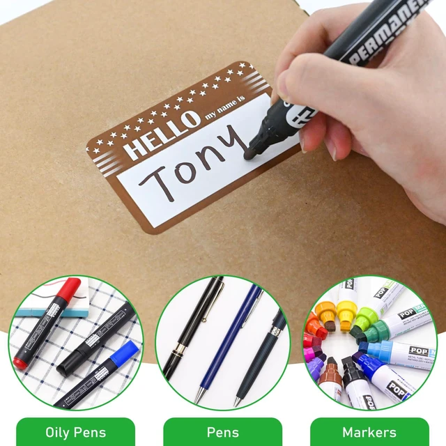 Alt view image 3 of 7 - L LIKED 600 Assorted Name Tags for School Office Home, 6 Colors, No Residue "Hello My Name is" Design, 2 Rolls, 300 Pcs/Roll, Self-Adhesive, Easy to Write,Wide Applications for Parties, Camps and More