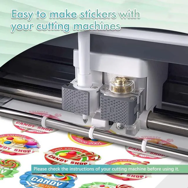 Alt view image 3 of 7 - Vinyl Sticker Paper for Inkjet Printer Matte 100 Sheets, Vivid Colors Waterproof, Removable, Work with Cutting Machine, White, 8.5x11 Inch, for Crafts, Custom Stickers