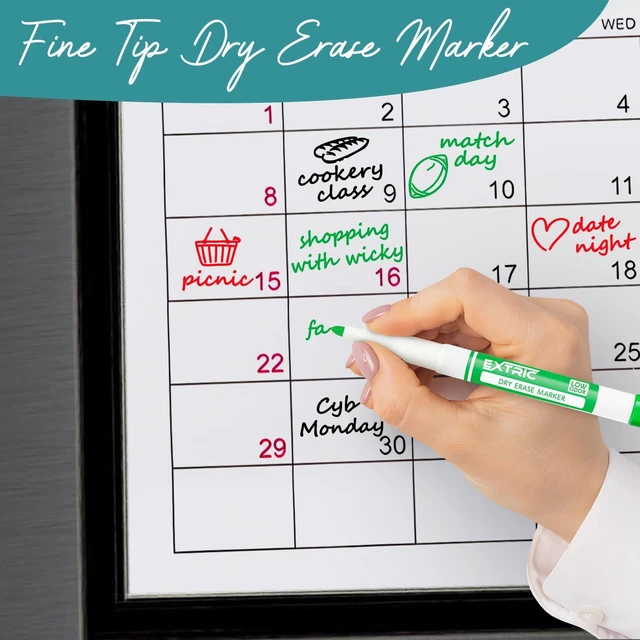 Alt view image 6 of 6 - Green Dry Erase Markers Fine Tip 36 PK Whiteboard Markers Use: School, Classrooms, Offices, Color: Vivid Green Ink, Tip Style: Fine Tip, Feature: Low-Odor and Non-Toxic