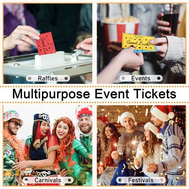 Alt view image 5 of 5 - 2500 Raffle Tickets, Good Luck Raffle Cards, Entry Form with Name, Phone & Email for Raffle, Events, Entry, Class Reward & Door Prize- Blue/Yellow/Pink/Green/Purple (Pack of 2)