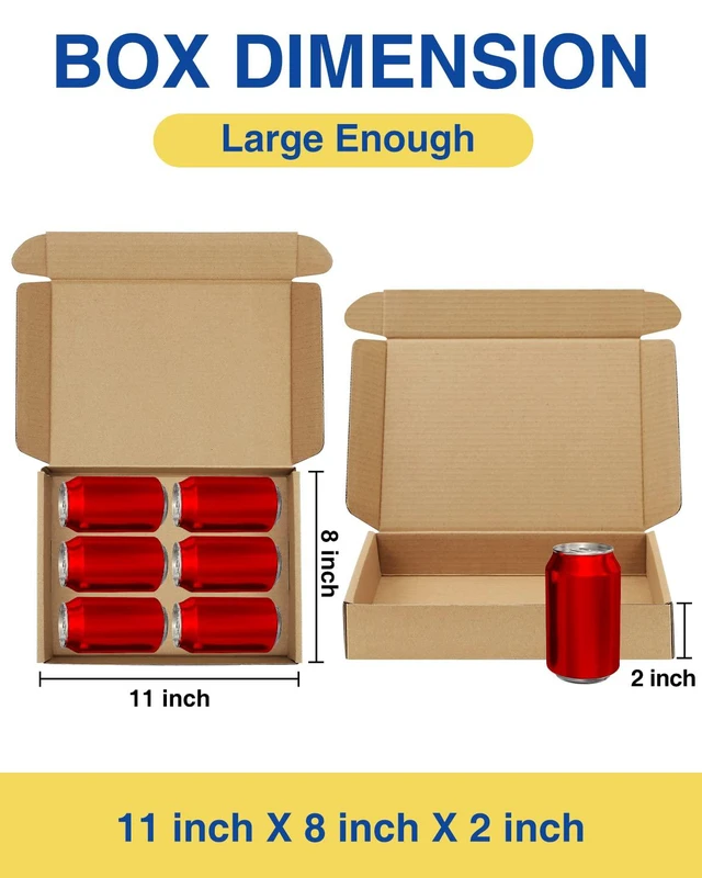 Alt view image 2 of 7 - Shipping-Boxes-11x8x2 Inches: 25 Pack-Cardboard-Boxes-for-Packaging, Brown-Shipping-Boxes-for-Packing-Small-Business, Corrugated Box Mailers for Book Shoes Gift Mailing