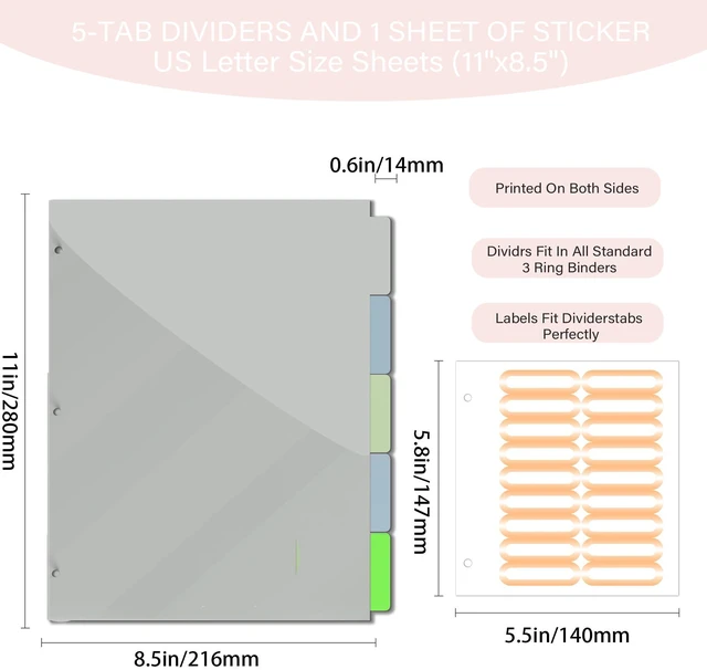 Alt view image 4 of 6 - 3 Ring Binder 1 inch with Clipboard - Soft Pink Floral Design, Includes Dividers, File Bag & Spine Label - Perfect for Students, Teachers, and Professionals, Holographic Waterproof Film