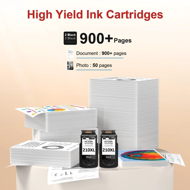 Alt view image 3 of 7 - PG 210XL Black Ink Cartridge Compatible for Canon 210XL Black Ink Cartridge 900 Pages High Yield PG210XL Upgraded Chip Compatible for Canon PIXMA MX410 MX320 MX340 MP480 MP490 MP270 IP2700 IP2702