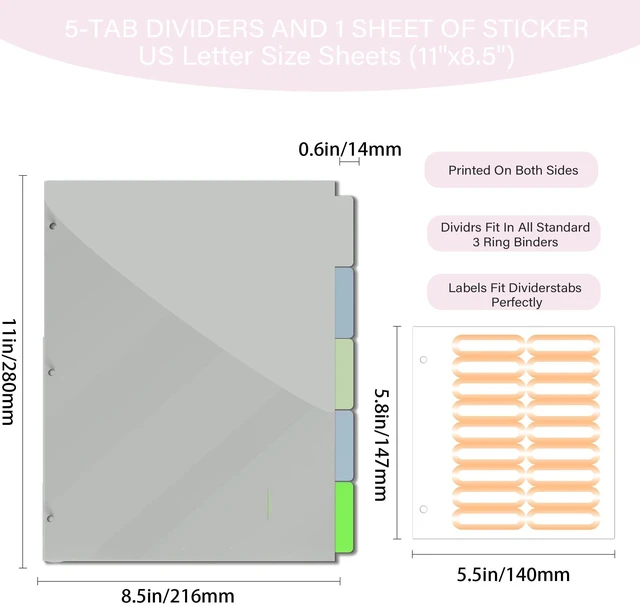 Alt view image 4 of 6 - 3 Ring Binder 1 inch with Clipboard - Pink & White Grid Design, Includes Dividers, File Bag & Spine Label - Ideal for Students and Professionals, Holographic Waterproof Film