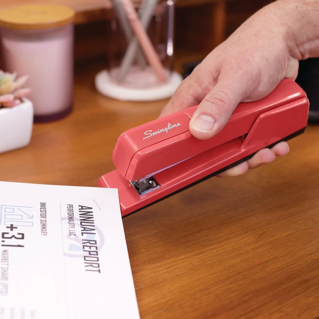 Alt view image 7 of 7 - Stapler, 30 Sheet Capacity, 747 Classic Desktop Stapler, Jam Free, Metal, Rose Clay (74718)