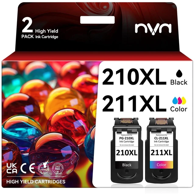 Main image of 210 211XL Compatible for Canon 210 XL and 211 XL Ink Cartridges Combo Pack 850 Pages High Yield PG-210 CL-211 Upgraded Chip Compatible for Canon PIXMA MX410 MX320 MX340 MP480 MP490 MP270 IP2700 IP2702