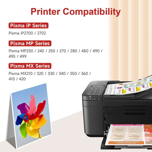 Alt view image 2 of 7 - 210 211XL Compatible for Canon 210 XL and 211 XL Ink Cartridges Combo Pack 850 Pages High Yield PG-210 CL-211 Upgraded Chip Compatible for Canon PIXMA MX410 MX320 MX340 MP480 MP490 MP270 IP2700 IP2702