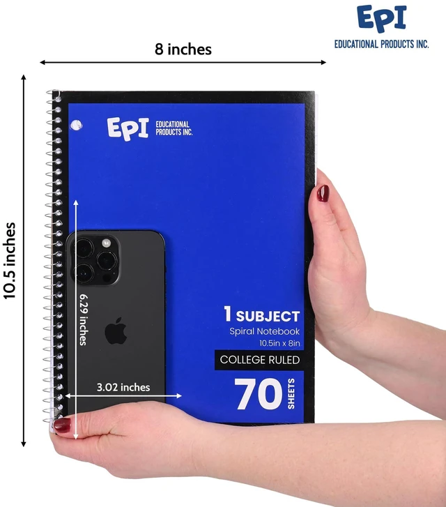 Alt view image 3 of 7 - Spiral Notebook | 1 Subject - College Ruled - 70 Sheets, Durable Spiral Binding | 10.5 x 8 in | Classroom Supplies | School, Office, Note Taking, Journaling - 48 Pack