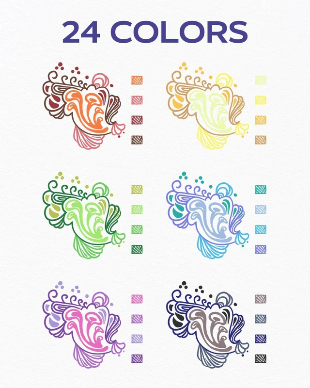 Alt view image 2 of 7 - Quick Dry Ink Colorful Pens Set, 24 Colors 0.7mm Fine Point Colored Pens for Note Taking & Drawing, Colored Gel Pens with Comfort Grip for Office & School Supplies