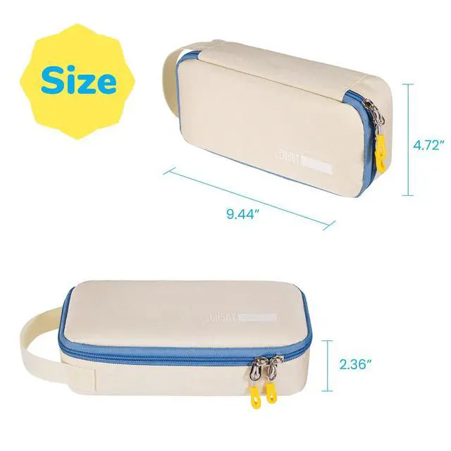 Alt view image 6 of 6 - Large Pencil Case, Aesthetic Pen Pouch with Big Capacity, Minimalist Portable Stationery Bag with Handle for Office Organizer Aesthetic Pencil Cases