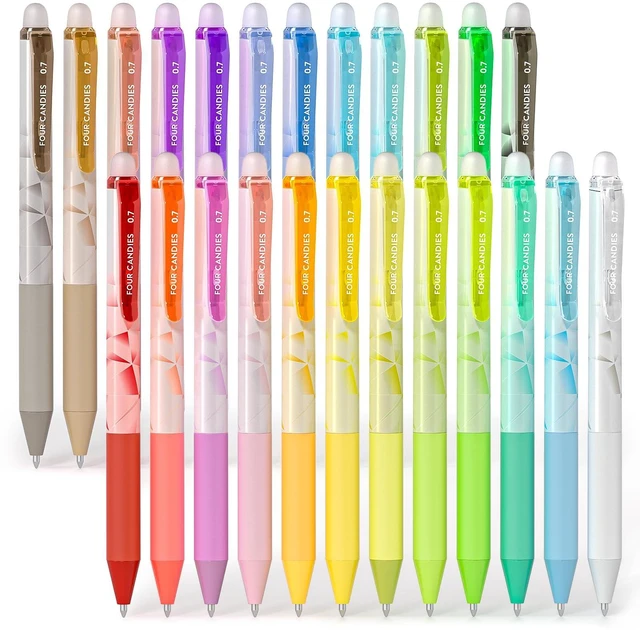 Main image of Retractable Erasable Gel Pen, Fine Point, 0.7mm, 24 Colors Make Mistakes Disappear, Vibrant Assorted Color Erasable Pens for Writing, Planners & Crossword Puzzles