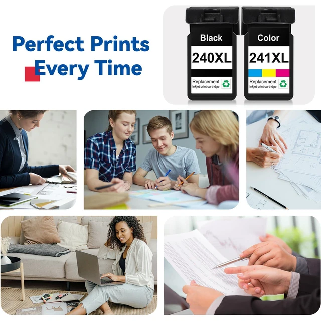 Alt view image 6 of 6 - PG-240XL CL-241XL Ink Cartridge Compatible for Canon 240XL 241XL combo pack for Cannon MG3620 MG3600 TS5120 TS5100 MG3520 MG2120 MG2220 MG3220 MX472 Printer Ink Cartridge High Yield(1 Black 1 Color)