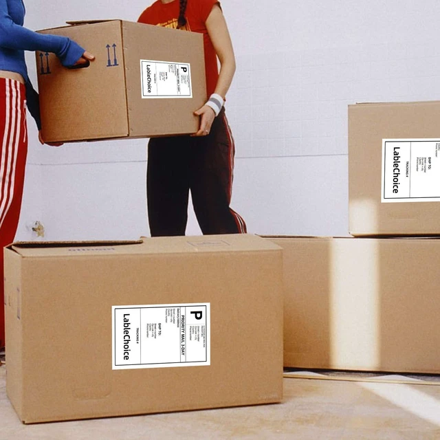 Alt view image 5 of 6 - 2000 Labels 4 x 6 3-Proof Commercial Grade Fanfold Direct Thermal Labels Compatible with Zebra, Rollo, Munbyn, 4 Stacks White Perforated Permanent Strong Adhesive Mailing Shipping Labels