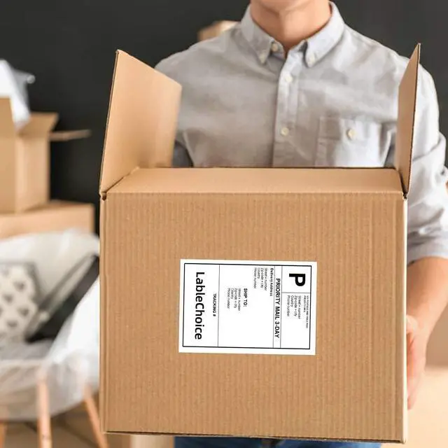 Alt view image 6 of 6 - 2000 Labels 4 x 6 3-Proof Commercial Grade Fanfold Direct Thermal Labels Compatible with Zebra, Rollo, Munbyn, 4 Stacks White Perforated Permanent Strong Adhesive Mailing Shipping Labels