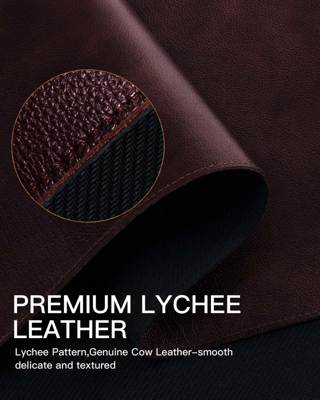 Alt view image 2 of 7 - Genuine Leather Desk Mat, 31.5"x15.8"Office Desk Pad, Thick Desk Pad Mat with Stitched Line, Non-Slip Desk Mat with Rubber Base (Red Brown, 31.5"x15.8")