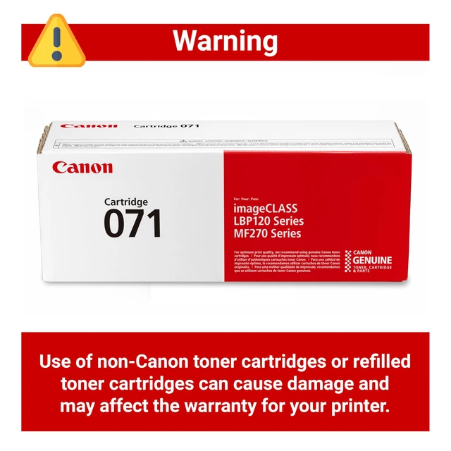 Alt view image 4 of 6 - Genuine 071 Black Toner Cartridge Compatible with LBP122dw, MF272dw, MF273dw, MF275dw