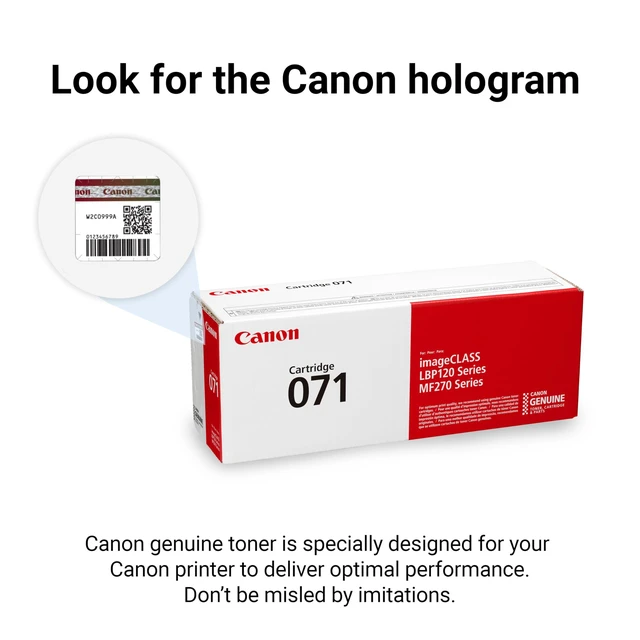 Alt view image 5 of 6 - Genuine 071 Black Toner Cartridge Compatible with LBP122dw, MF272dw, MF273dw, MF275dw