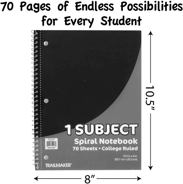 Alt view image 5 of 7 - Bulk Notebooks (50 Pack), One Subject Notebooks College Ruled, 140 Pages (70 Sheets),Spiral Bulk Notebooks for Kids, School Supplies, Journaling, Note Taking, Students, and Work