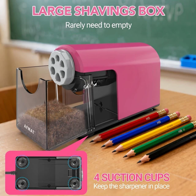 Alt view image 5 of 7 - Electric Pencil Sharpener Heavy Duty, 6 Holes, Cordless & Rechargeable, Fast Sharpen, Auto Stop, 10K+ Uses, Classroom Pencil Sharpener for 6-11mm No.2/Large/Colored Pencils PSD2