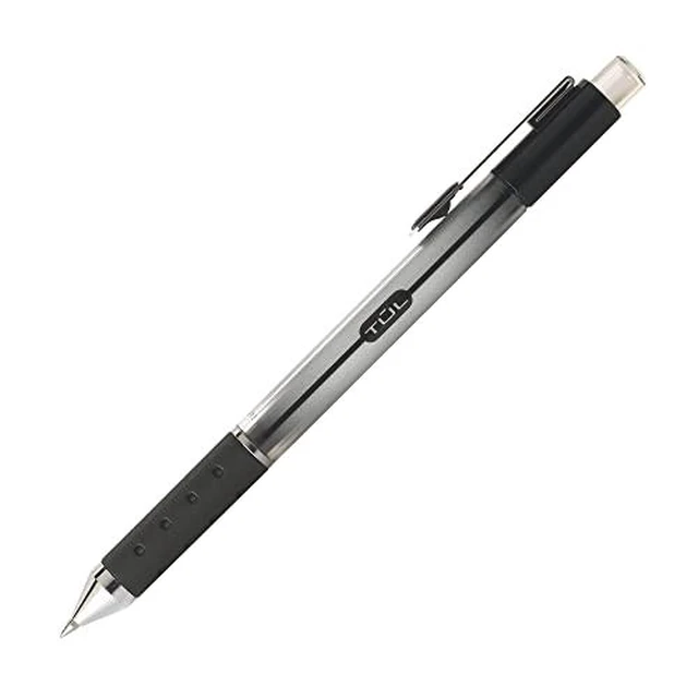 Alt view image 6 of 6 - Retractable Gel Pens, Fine Point, 0.5 mm, Gray Barrel, Black Ink, Pack Of 12 Pens
