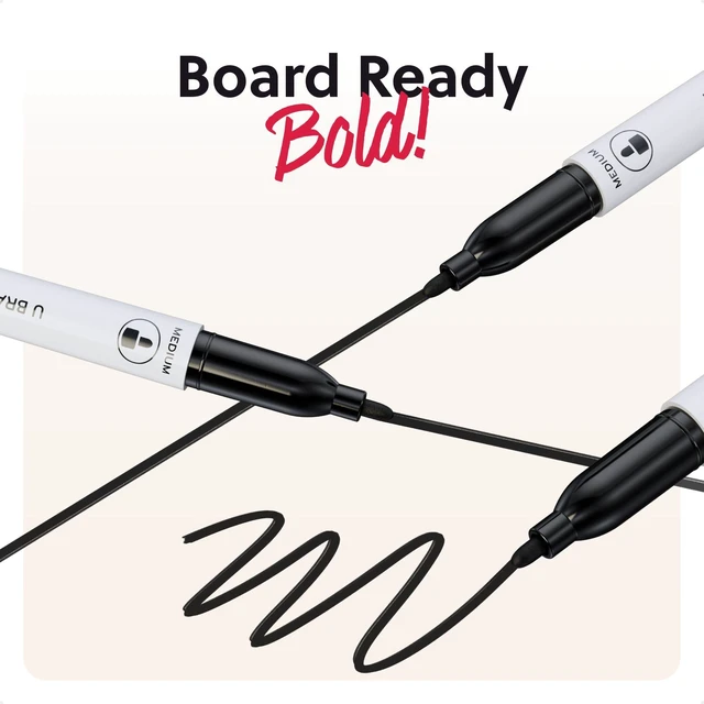 Alt view image 4 of 7 - Dry Erase Markers Medium Tip Set, 36 Pack, Black, Whiteboard Pens with Medium Point and Built In Eraser Caps, Low Odor Ink, Dry Erase Markers For Classroom, Office, Or Home