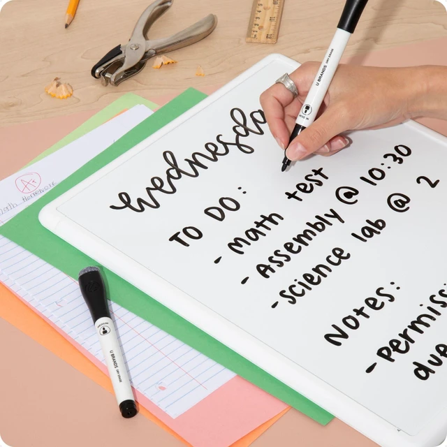 Alt view image 6 of 7 - Dry Erase Markers Medium Tip Set, 36 Pack, Black, Whiteboard Pens with Medium Point and Built In Eraser Caps, Low Odor Ink, Dry Erase Markers For Classroom, Office, Or Home