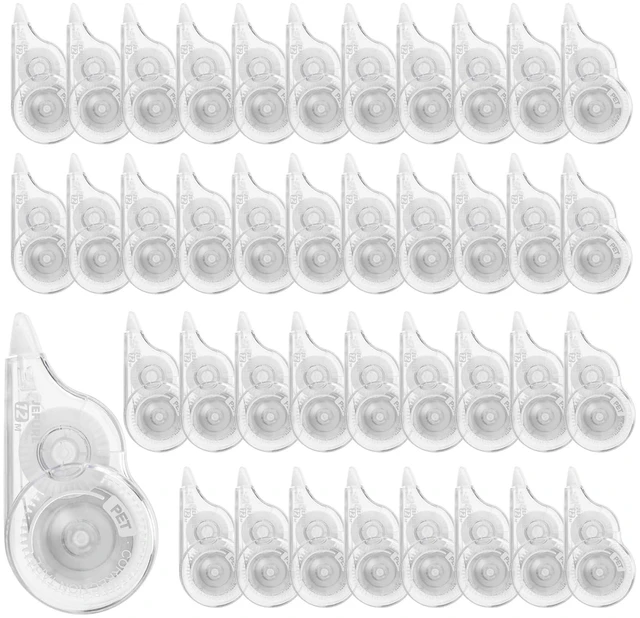 Main image of 40 Pcs Correction Tape, 39.4 Ft, Tear-Resistant, 0.2 in Width White Wrong Out Bulk Clear Applicator Correction Tape for School, Office, Home, Note Taking, Journal