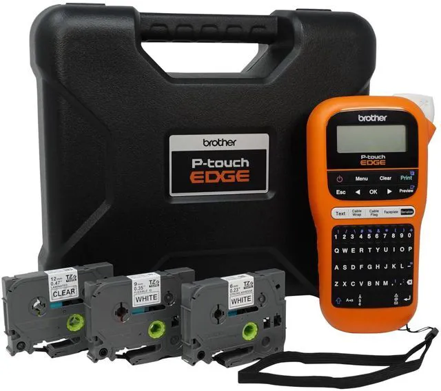 Main image of PT-E110BP Industrial Label Printer Contractor Kit Complete contractor kit includes handheld label printer and tapes for electrical and industrial labeling