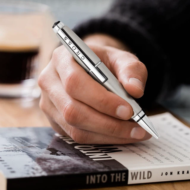 Alt view image 2 of 7 - Edge Sonic Titanium Gel Rollerball Pen, Medium Point, Black Ink Elegant Accessory for Smooth Writing, Capless Slide-Open and Snap-Shut Design, Ergonomic Shape, Comfortable Grip, Gift-Ready