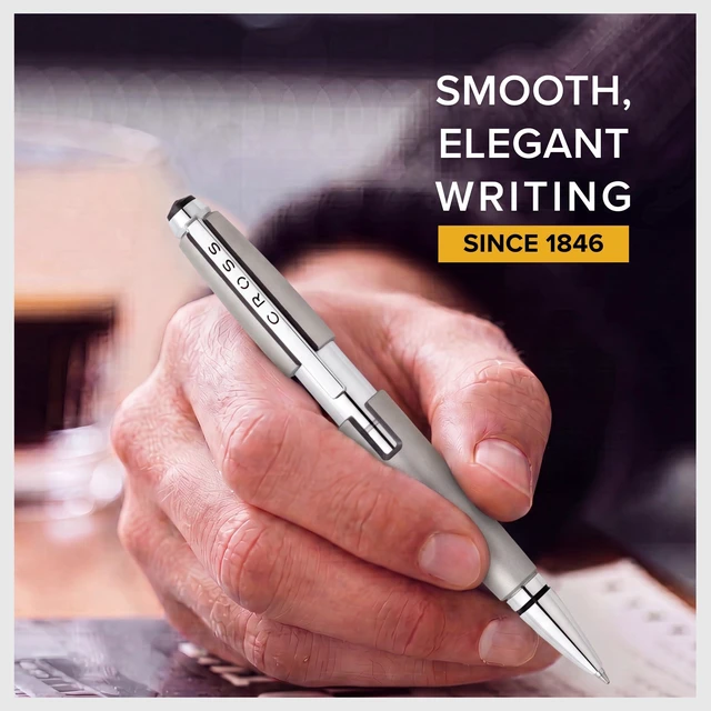 Alt view image 3 of 7 - Edge Sonic Titanium Gel Rollerball Pen, Medium Point, Black Ink Elegant Accessory for Smooth Writing, Capless Slide-Open and Snap-Shut Design, Ergonomic Shape, Comfortable Grip, Gift-Ready