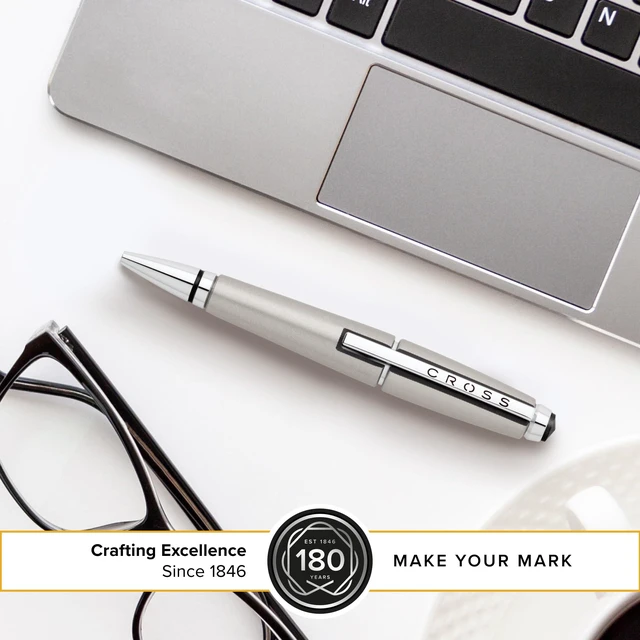 Alt view image 4 of 7 - Edge Sonic Titanium Gel Rollerball Pen, Medium Point, Black Ink Elegant Accessory for Smooth Writing, Capless Slide-Open and Snap-Shut Design, Ergonomic Shape, Comfortable Grip, Gift-Ready