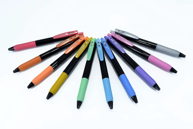 Alt view image 3 of 7 - SARASA Clip Retractable Gel Pen, Assorted Metallic Ink, 9-Pack Fine 0.5mm Point Tip, Works Well on Dark Paper, Decoshine, Ideal for Planners and School and Office Supplies (49009)
