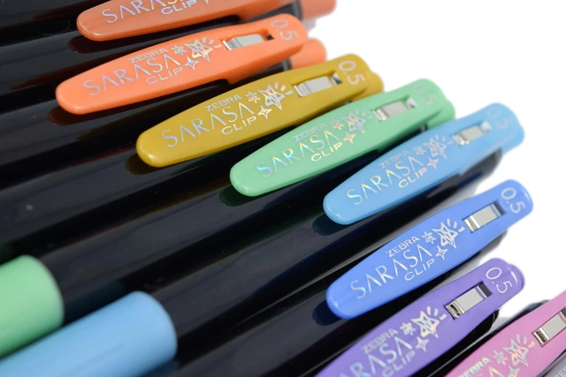 Alt view image 7 of 7 - SARASA Clip Retractable Gel Pen, Assorted Metallic Ink, 9-Pack Fine 0.5mm Point Tip, Works Well on Dark Paper, Decoshine, Ideal for Planners and School and Office Supplies (49009)