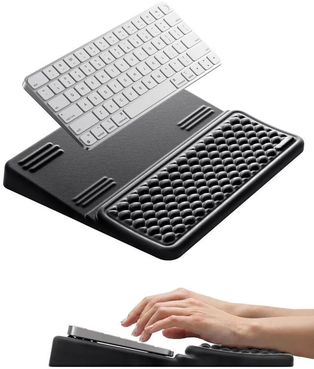 Main image of Keyboard Wrist Rest, Keyboard Stand with Wrist Support, Soft Memory Foam Ergonomic Riser for 60%-65% Keyboard Holder Tilt Lift for Carpal Tunnel, Office Gaming Computer Typing Hand Arm Cushion