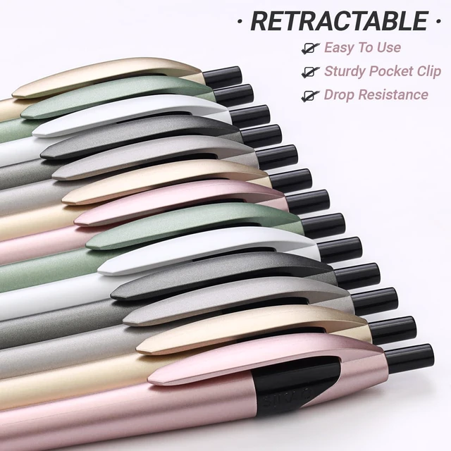 Alt view image 4 of 7 - Pens Bulk, 60 Pack Gripped Slimster Ballpoint Pens -Luxe Metallic Black Ink 1.0mm No Bleed No Skip Smooth Writing, Aesthetic Office Pens for Teacher Student, Front Desk & Corporate Gifting