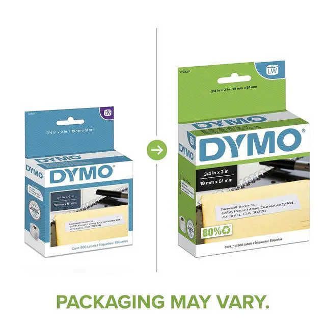 Alt view image 2 of 5 - Authentic LW Return Address Labels Labels for LabelWriter Label Printers White 3/4" x 2" 1 Roll of 500