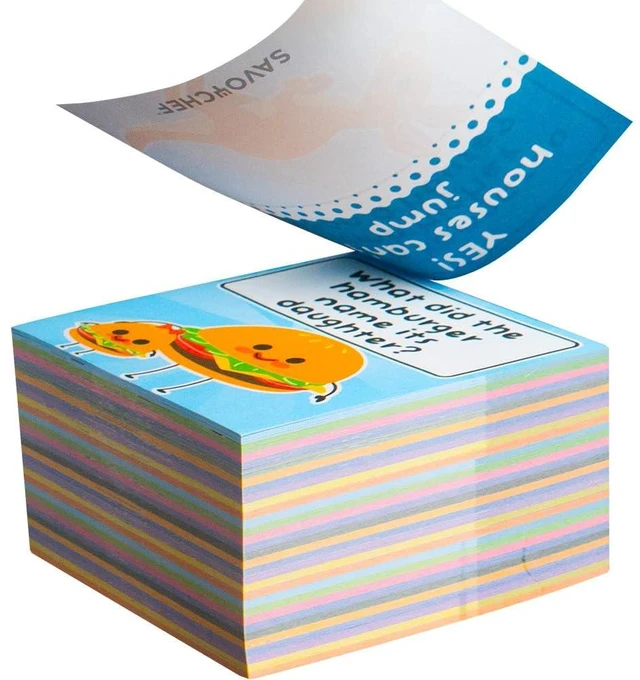 Main image of 500 Lunchbox Notes for Kids Funny Lunch Notes with Jokes & Puns Includes Lunch Box Jokes for Kids, Dad Jokes, Funny Puns and Positive Messages for School, Parties and Picnics