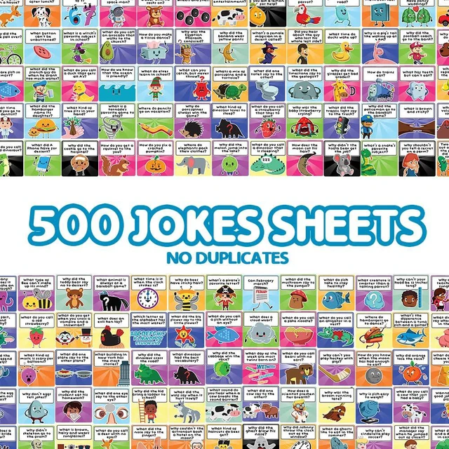 Alt view image 2 of 6 - 500 Lunchbox Notes for Kids Funny Lunch Notes with Jokes & Puns Includes Lunch Box Jokes for Kids, Dad Jokes, Funny Puns and Positive Messages for School, Parties and Picnics